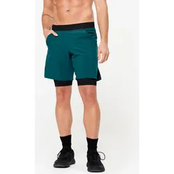 Shorts 2-in-1 Herren atmungsaktiv - türkis M