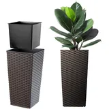 Kadax Pflanzkübel 30 x 30 x 57 cm Mokka