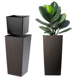 Kadax Pflanzkübel 30 x 30 x 57 cm Mokka