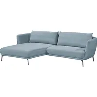 Schöner Wohnen Ecksofa SCHÖNER WOHNEN-KOLLEKTION "Pearl - 5 Jahre Hersteller-Garantie, auch in Bouclé L-Form" Sofas Gr. B/H/T: 270cm x 71cm x 160cm, Flachgewebe, Longchair links, blau (hellblau) Maße (BHT): 27071160 cm, Füße Metall