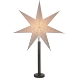 STAR TRADING Stehlampe Weihnachtsstern Elice von Star Trading, 3D Papierstern Weihnachten mit Holz-Fuß Braun, Dekostern Stehleuchte mit Kabelschalter, E14, Höhe: 85 cm