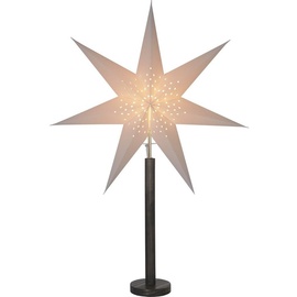 STAR TRADING Stehlampe Weihnachtsstern Elice von Star Trading, 3D Papierstern Weihnachten mit Holz-Fuß Braun, Dekostern Stehleuchte mit Kabelschalter, E14, Höhe: 85 cm
