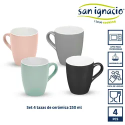San Ignacio VESSIA - Set mit 4 Porzellantassen 360 ml in kalten Farben