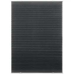 Ondeco Plissee Prompt ohne Bohren Basic mit Klemmträger Sonnenschutz Lichtschutz Klemmfix Farbe: Grau, Größe: 100x130 cm