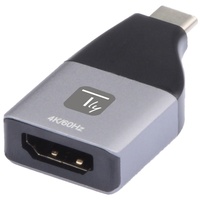 Techly IADAP USBC-HDMIHDR USB-Grafikadapter 3840 x 2160 Pixel Schwarz, Silber