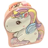 Lustige Spardose aus Metall in Tierform, Vorhängeschloss und Schlüssel, große Größe für Kinder und Mädchen – Sparschwein, Krabbe, Dinosaurierpuppe, Einhornpuppe, Pinguin (Einhorn Baby
