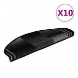 vidaXL Stufenmatten Selbstklebend 10 Stk 65x21x4 cm Schwarz Grau