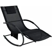 Estexo Sonnenliege Liegestuhl Relaxliege Gartenliege Liege Swing Schwarz