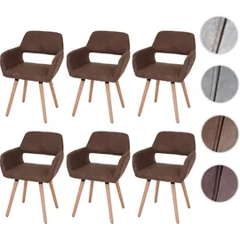 Mendler Esszimmerstuhl HWC-A50 II Textil vintage braun 6er Set