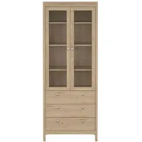 VCM Madrid Vitrinenschrank 2 Türen, 3 Schubladen