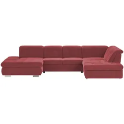 Lounge Collection Wohnlandschaft mit verschiedenen Funktionen Spencer , rot , Maße (cm): B: 382 H: 102 T: 260.0