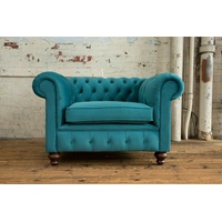 JVmoebel Chesterfield-Sessel, Chesterfield Sessel 1 Sitzer Design blau