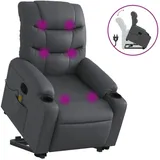 vidaXL Massagesessel mit Aufstehhilfe Kunstleder 93 x 99,5 x 93 cm Grau