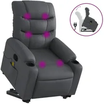 vidaXL Massagesessel mit Aufstehhilfe Kunstleder 93 x 99,5 x 93 cm Grau
