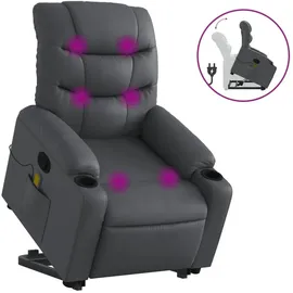 vidaXL Massagesessel mit Aufstehhilfe Kunstleder 93 x 99,5 x 93 cm Grau