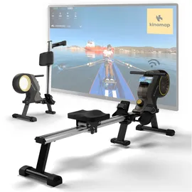 Sportplus Rudergerät für zuhause klappbar - Heimtrainer Rudergerät 8 Widerstandsstufen - leises Magnetbremssystem - Rudermaschine für zuhause Designed in Germany - bis 150kg belastbar, App-kompatibel