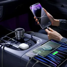 Baseus Enjoyment Max Auto Ladegerät mit Kabel Schwarz