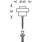 FSB Bodentürpuffer 38 3881 D.45mm H.34mm Alu.naturf./F1 Dübelmontage