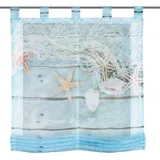 Home fashion Schlaufenraffrollo Voile Digitaldruck MARITIM, Polyester, Blau, 140 x 60 cm