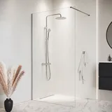 Badplaats Duschwand Florida 100 x 200cm Glas Duschabtrennung Chrom - Walk-In Dusche Nano Duschtrennwand