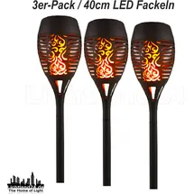 Lichtland24 LED Solar Gartenfackel ORIENTAL Flammeneffekt, 40cm Erdspieß