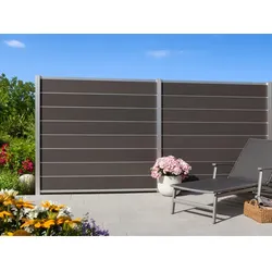 Mr. GARDENER Steckzaunsystem »Donatus«, Holz-Kunststoff-Verbundwerkstoff, HxL: 180 x 180 cm - grau