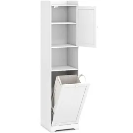 Costway Bad Hochschrank 40 x 40 x 170 cm Weiß Holz