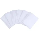 HOULIFE 6 Stücke Damen Klein Weiß Taschentücher aus Reiner Baumwolle mit Spitzen 25x25cm für Alltagsgebrauch&Hochzeit (Weiß 5-12 Stücke) - 10x10"/25x25cm