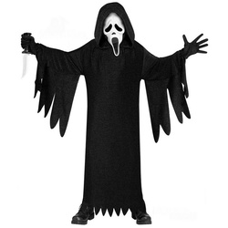 Fun World Kostüm Scream – Ghostface Kinderkostüm, Kostüm des Killergespensts zum 25. Jubiläum des Kinofilms schwarz 128-140