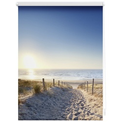 Lichtblick Rollo, ‎‎Klemmfix, 60x150 cm‎, Ostseestrand, blau