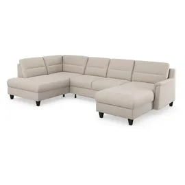 sit&more Wohnlandschaft SIT & MORE "Farö U-Form", grau (elephant), B:325cm H:90cm T:187cm, Sofas, Wohnlandschaft, inklusive Federkern, wahlweise mit Bettfunktion und Bettkasten