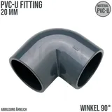 Mega Construx Winkel 90° Pvc-u 20 mm Klebemuffe 16 bar Grau - Mega