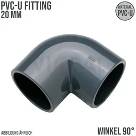 Mega Construx Winkel 90° Pvc-u 20 mm Klebemuffe 16 bar Grau - Mega