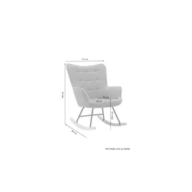 byLIVING Schaukelstuhl Richie Samt 72 x 92 x 92 cm Schwarz gepolstert