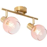 QAZQA Art Deco Spot 2-flammig Gold/Rosa