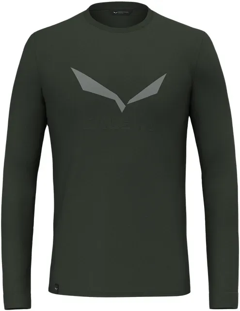 Salewa SOLIDLOGO Dry Longsleeve Herren dark olive XXL - Größe:XXL