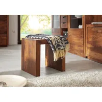 MASSIVMOEBEL24.DE Hocker Sheesham 45x40x40 walnuss lackiert DUKE #111