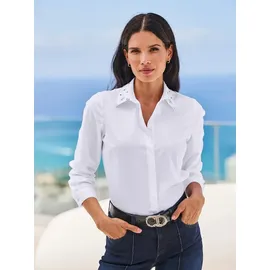 Heine Klassische Bluse Hemdbluse . weiß 46