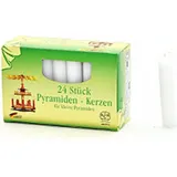 Pyramidenkerze 7cm Ø1,4cm weiß 24 Pack - Weiß