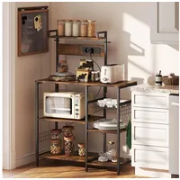Homcom Küchenregal 90 x 42 x 130 cm Rustikal-Braun