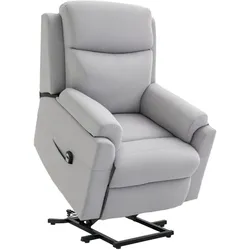 HOMCOM Elektrischer Aufsteh-Sessel – Aufstehfunktion, TV-Sessel mit Schlaffunktion, Hellgrau