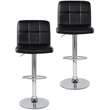 dibea Barhocker 2er Set, 360° drehbar bis 130 kg (2er Set), stufenlos höhenverstellbar, Fußablage schwarz 45 cm x 115 cm x 38 cm