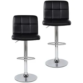 dibea Barhocker 2er Set, 360° drehbar bis 130 kg (2er Set), stufenlos höhenverstellbar, Fußablage schwarz 45 cm x 115 cm x 38 cm