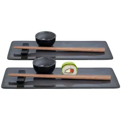 Moritz & Sushi Set Anthrazit Asia 10-tlg. Digital - L/B/H ca. 29,50x12,40x6,70