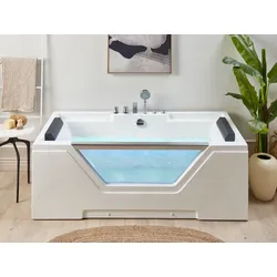 Whirlpool Badewanne weiß rechteckig 170 x 80 cm GRENADA