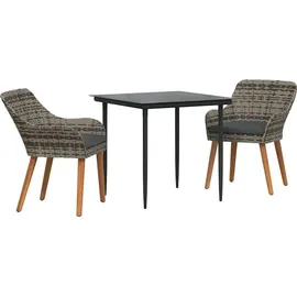 vidaXL Garten Essgruppe 3-tlg. Grau