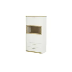 Wohnwert Highboard  Libro Plus , weiß , Maße (cm): B: 76 H: 148 T: 41