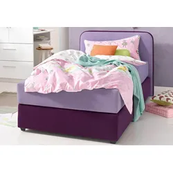 Boxspringbett MAINTAL, lila (fliederfarben, brombeerfarben), B:108cm L:208cm, Komplettbetten, Boxspringbett