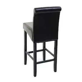 Mendler 2er-Set Barhocker HWC-C33, Barstuhl Tresenhocker, Holz ~ schwarz, dunkle Beine, Leder