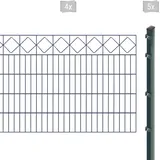Arvotec Doppelstabmattenzaun ARVOTEC "EXCLUSIVE 100 zum Einbetonieren "Karo" mit Zierleiste", grau (anthrazit), H:100cm, Stahl, Kunststoff, Zaunelemente, Zaunhöhe 100 cm, Zaunlänge 2 - 60 m